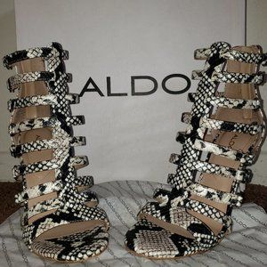Aldo Snake Print Cage Heels